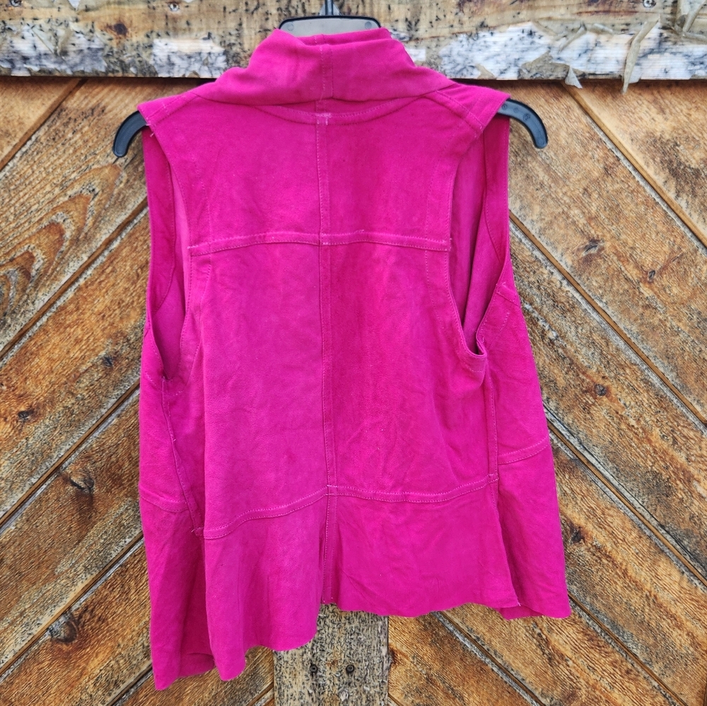 NWOT Genuine Suede Drape Front Open Vest Shrug from Argentina - Picture 2 of 4